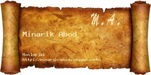Minarik Abod névjegykártya
